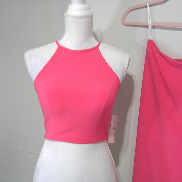 SHERRI HILL 2 Piece DRESS CORAL Size 2 - Picture 8 of 16